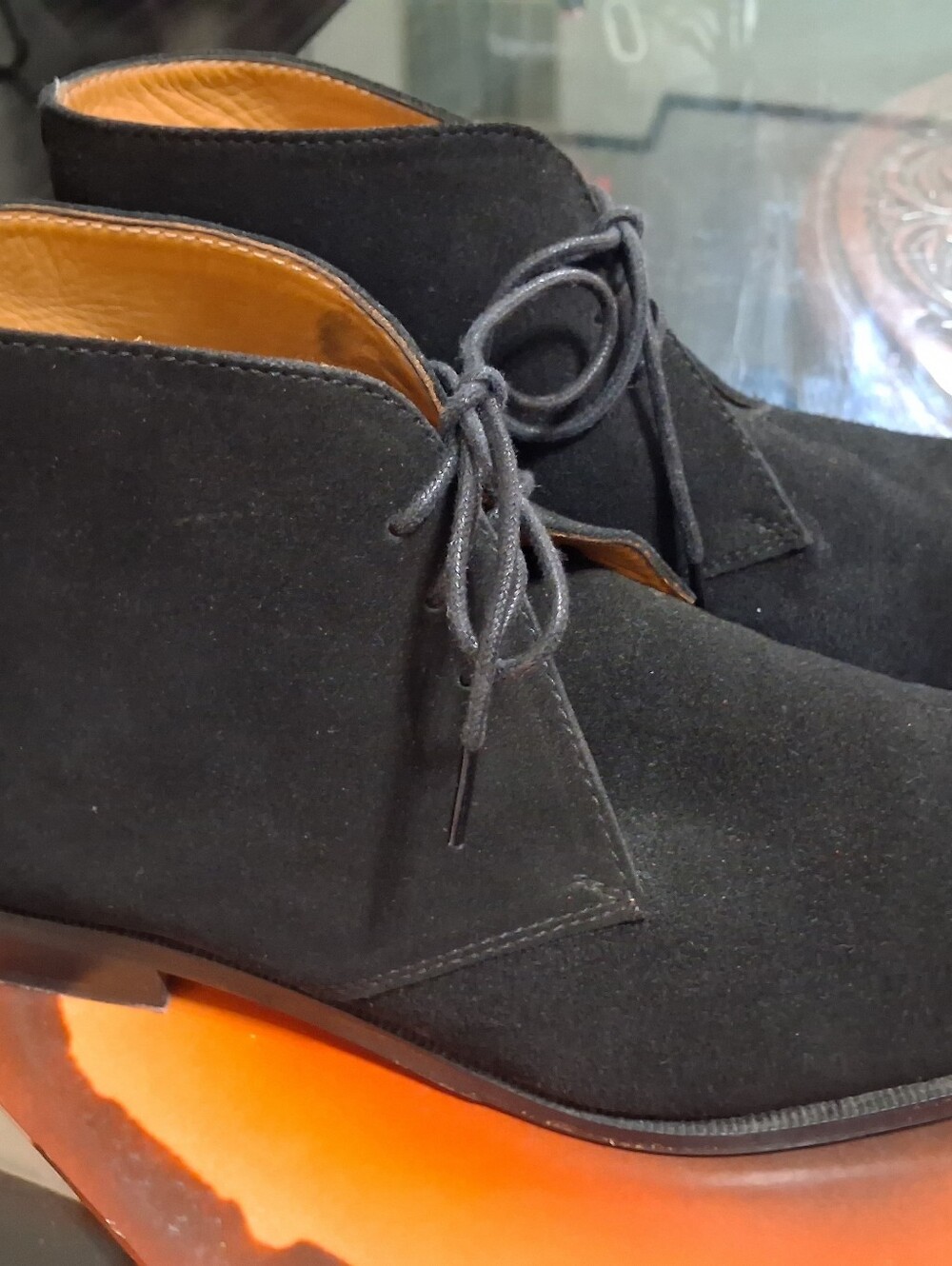 Carlos by Carlos Santana Black Suede Chukka Boots with Tan Lining
